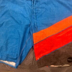 Men's Blue and Orange Swim Shorts